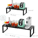 Expandable Spice Rack Kitchen Cabinet Shelf Organizer, Stackable Storage Shelves Racks, Adjustable Counter Shelving for Cabinets, Countertop, Cupboard,Pantry and More(3Packs/Black/Large) by CozyNest Decor