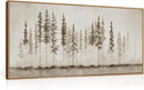 HPINUB Misty Forest Framed Canvas Wall Art Set, Foggy Pine Tree Wall Decor, Pastel Nature Landscape Wall Painting, Evergreen Coniferous Plant Art Print for Living Room, Bedroom, Office - 20"x40" by CozyNest Decor