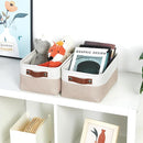 DULLEMELO Collapsible Fabric Storage Bins - Set of 2, 11.8x7.9x5.1 Inch, White & Khaki by TinyTreasures Baby Boutique