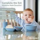 WeeSprout Suction Bowls for Baby & Toddlers (Set of 2) - 100% Silicone w/Plastic Lid - Leak Proof Feeding Supplies - Dishwasher & Microwave Safe Infant Dinnerware w/Extra Strong Base by TinyTreasures Baby Boutique