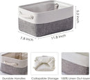 TheWarmHome Organization and Storage Basket for Shelves - 12x8x5.2 inch 1 Pack Fabric Storage Cubes, Collapsible Storage Bins for Closet Organizer Gift Cloth Toy (White & Grey) by TinyTreasures Baby Boutique