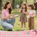 2 Set Bug Catcher for Kids- Educational Bug Catching Kit Including Butterfly Net, Insect Clip, Tweezer, Outdoor Toys for Kids Ages 3-10 (Pink) by TinyTreasures Baby Boutique