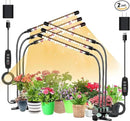 3head Plant Lights, 2Pack Grow Lights for Seed Starting, Full Spectrum Growing Lamps with Clip for Indoor Plants, Auto ON & Off Timer 3/9/12H, 3 Switch Modes, 10-Level Dimmable Brightness by GreenHaven Gardens