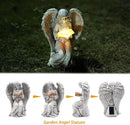 Angel Statue Outdoor Decor, Elegant Angel Garden Statues Reading Book with Solar LED Lights Yard Decorations Lawn Ornaments Figurines Resin Sculpture for Outside, Angel Gardening Gifts by CozyNest Decor