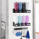 Magnetic Spice Rack Organizer for Fridge Seasoning Organizer for Kitchen storage with Screw or Adhesive Hanging,Magnetic Shelf with Hook for Refrigerator and Oven (2pack) by CozyNest Decor