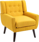 UIXE Accent Chairs Set of 2, Modern Armchair Upholstered Arm Chair in Fabric for Living Room, Comfy Single Sofa Seats Button Tufted Reading Seating, Yellow by CozyNest Decor