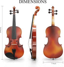 1/2 Violin Kit, Beginner Violin for Kids, Students, Complete Kids Violins Set with Case, Bow, Rosin, Ideal for Kids Violins Beginner Ages 5-9, Brown by TinyTreasures Baby Boutique