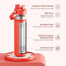 Insulated Water Bottle with Straw - Encool Stainless Steel Water Bottle, Leak-Proof, BPA-Free, Double Wall Vacuum Keeps Cold for 24 Hours for Sports, Travel, School (26 oz, Tawny Orange) by CozyNest Decor