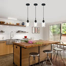 Modern Farmhouse Mini Chandeliers 3 Pack Black Pendant Lights Kitchen Island with Seeded Glass, Dining Room Lighting Fixtures Hanging Ceiling for Sink Bar Hallway Porch Corridor Bedroom by CozyNest Decor
