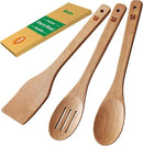 Riveira Cherry Wooden Spoons for Cooking Set of 3 – Natural Cherry Wooden Cooking Utensils, Wooden Spatula, Wooden Spoon - Premium Quality Wooden Utensil Set for Non-Toxic Cooking by CozyNest Decor