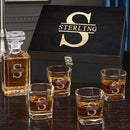 Personalized Bourbon Decanter Set with 4 Glasses by HomeWetBar - Custom Wood Gift Box by CozyNest Decor