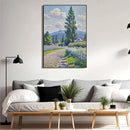 Countryside wildflowers landscape canvas poster natural plant flower artwork retro pastoral flower path suitable for farmhouse decoration by CozyNest Decor