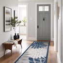 Beverly Rug Outdoor Runner Rug 2x7 Modern Floral Tropical Area Rugs for Indoor and Outdoor Patio Easy to Clean Non Shedding Living Room Porch Garden Washable Outside Carpet (2 x 7 Blue) by CozyNest Decor