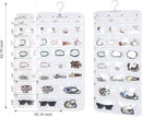 Freegrace Hanging Jewelry Organizer Revolving Hanger - Secure Zipper Closure - 50 Pockets - Foldable Storage & Display Solution - For All Jewelry & Bijoux (White) by CozyNest Decor