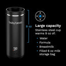 Baby Brezza SuperFast Portable Baby Bottle Warmer – 67% Faster - Travel Breastmilk Warmer and Formula Warmer - Safe, Even Heating - Up to 9oz - No Adapters, Black by TinyTreasures Baby Boutique