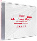 ZCHENBS® – Mattress Bags for Moving and Storage,Mattress Bag with Zippers,5 Mil Ultra-Thick Bed Bag,Waterproof,Anti-Tear,Heavy-Duty Mattress bag (Transaparent/Red, King/California King-(1 Pack）) by TinyTreasures Baby Boutique