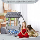 Baby Ball Pit for Toddler with 50 Balls, Kids Pop Up Play Tent for Girls, Princess Toys Gifts for Children Indoor & Outdoor Playhouse (Black: Gray/White/Babyblue, 109x90cm/50 Balls) by TinyTreasures Baby Boutique