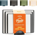 SMIRLY Plastic Cutting Board Set with Holder 3 Pieces, Non-Slip Dishwasher Safe Chopping Boards for Kitchen, Black & White by CozyNest Decor