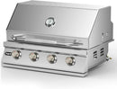 Hygrill 32-Inch Built In Grill, Stainless Steel 4-Burner Grill Head for Outdoor Kitchen, Natural Gas by GreenHaven Gardens