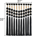 Macrame Wall Hanging Boho Wall Decor Black Fiber Yarn Wall Art Handmade Cotton Spherical Knot for Living Room Bedroom Nursery Office Home Decor27" W x 33" L by CozyNest Decor