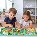 Magnetic Puzzles for Toddlers 3-5 , 75-Pieces Travel Toys , Dinosaur Puzzles Ages 4-6, Educational Learning Magnets, Road Car Trip & Airplane Activities Toys for 3 4 5 6 7 Girls Boys Gift by TinyTreasures Baby Boutique