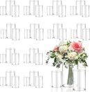 36pcs Glass Vase Cylinder for Centerpieces Small Flower Glass Clear Home Decor Centerpiece Table Flower Vase Decorations for Wedding＆Holiday 4,4.7,6Inch Tall by GreenHaven Gardens