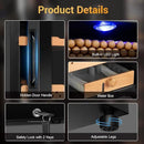 Electric Humidor for Cigars, 50L 300 Counts Large Capacity, Thermostatic Electric Cigar Cooler Cabinet with Spanish Cedar Wood Shelves, Digital LED Screen, Smart Humidity & Temp Control, Gifts for Men by CozyNest Decor
