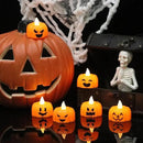 Wondise Halloween Flameless Candles, Pumpkin Battery Operated Candles with Timer, LED Flickering Votive Tealight Spooky Candles for Halloween Decorations Indoor (6 Pack, 1.9" x 1.6") by CozyNest Decor