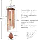 Wind Chimes Outdoor Large Deep Tone, 44 Inch Sympathy Wind Chime Outdoor, Memorial Wind-Chime with 6 Tuned Tubes, Elegant Chime for Garden, Patio, Balcony and Home Decor, Rose Gold by CozyNest Decor
