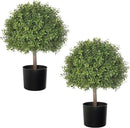 2 Pack 24.5inch Artificial Topiary Ball Plants, Faux Boxwood Ball in Pot, Fake Outdoor Plant for Front Door Decor, Home Decor, Garden, Wedding Decor by CozyNest Decor