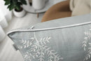 VAGMINE Embroidered Leaves Throw Pillow Cover - 20x20 Inches Square - 100% Cotton Robins Egg Cushion Cover - Textured Embroidery - Chic Coastal Home Accent for Sofa, Lounge, Farmhouse Decor by CozyNest Decor
