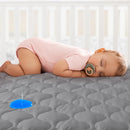 Yoofoss Waterproof Mini Crib Mattress Protector, Quilted Baby Mattress Pad Cover Soft and Breathable, Machine Washable Portable Mattress Protector for Standard Mini Crib Size 38"X24" - Dark Grey by TinyTreasures Baby Boutique