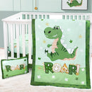 Cloele Crib Bedding Set for Boys,4 Piece Dinosaur Baby Bedding Set,Standard Size Toddler Nursery Bedding Includes Comforter,Crib Skirt,Fitted Sheet&Pillowcase,Soft Dinosaur Blanket-Green by TinyTreasures Baby Boutique