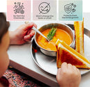 Children's 304 18/8 Stainless Steel Dinnerware Set | 1 Plate (21 cm) and 1 Bowl (10 ounces) | Matte Finish | 100% BPA Free | Non-Toxic | Dishwasher Safe by TinyTreasures Baby Boutique