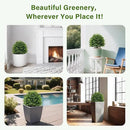 24" Artificial Cedar Topiary Ball Bushes, Set of 2 UV Resistant Fake Trees Outdoor Shrubs with Ground Spike, Weatherproof Faux Plants for Planter, Front Porch, Garden, Yard, Patio Decor by GreenHaven Gardens