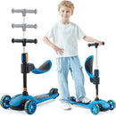 GLAMUP Kids Scooter, 2-in-1 Folding Kick Scooters, Adjustable Height, Safety Lock, 3 Wheel Kick Scooter for Boys and Girls Ages 3-14 by TinyTreasures Baby Boutique