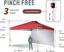 CROWN SHADES 12x12 Pop Up Canopy Tent Instant Commercial with 150D Silver Coated Fabric Including 1 Removable Sidewall, 4 Ropes, 8 Stakes, Weight Bags, STO 'N Go Bag, Red by GreenHaven Gardens