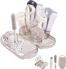 MOTHER-K Travel Baby Bottle Drying Rack Set - Baby Bottle Cleaner Kit with Cleanser and Mini Silicone Bottle Brush, Portable Bottle Drying Rack for Home and Travel (Cream Mocha) by TinyTreasures Baby Boutique