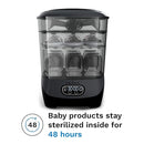 Baby Brezza Bottle Sterilizer and Dryer Advanced – 33% Faster - Largest Capacity Steam Sanitizer - Universal Sterilization Machine for All Bottles + Pump Parts - HEPA Air Filter, Charcoal by TinyTreasures Baby Boutique