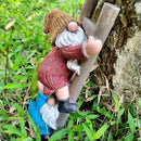 Garden Gnome Statue, Funny Climbing Ladder Gnomes Figurine Resin Sculpture Outdoor Decor for Patio Yard Lawn Porch Ornaments Gift by GreenHaven Gardens