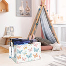 Rectangular Folding Laundry Basket,waterproof Canvas Basket,gift basket,Suitable for children's room,Office,Clothes,Toys Storage(Colorful butterfly) by TinyTreasures Baby Boutique