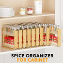 SpaceAid Bamboo Pull Out Spice Rack Organizer for Cabinet, Heavy Duty Slide Out Seasoning Kitchen Pantry Sliding Vertical Organization, 7.6" Wide, 3 Drawers(2" Wide), 2-Tier, Natural by CozyNest Decor