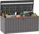 EAST OAK Outdoor Storage Box, 90 Gallon Deck Box, Waterproof Resin Storage Bin for Patio Cushions, Gardening Tools, Lockable, UV Resistant, Grey by GreenHaven Gardens