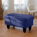 Ottoman Rectangular Storage Ottoman Bench, Faux Leather Footrest, Coffee Table, Stool Footstool with Hinged Lid for Living Room, Bedroom, Entryway, Blue, 35"x23.5"x17.5" by CozyNest Decor