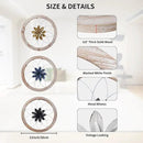 Paquesta 3 Piece Round Farmhouse Wall Decor with 6 Piece Interchangeable Flowers 12'' Medallion Wood & Metal Rustic Wall Art for Living Room Bedroom Kitchen Bathroom Dining Room Home Decorations by CozyNest Decor