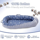 Baby Lounger - Infant Lounger for Newborn 0-24 Months, Breathable & Soft Baby Lounger Cover, Portable Infant Lounger for Home and Travel, Babies Essentials Gifts - Blue by TinyTreasures Baby Boutique