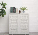 HOMSPARK Indoor/Outdoor Storage Cabinet with Doors and Shelf, 34”x16”x36” HDPE Plastic Storage Box for Patio, Bedroom, Bathroom, Living Room, Balcony, Multi-Purpose for Daily Tools, White by GreenHaven Gardens