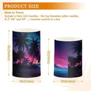 Flickering Flameless Candles, Palm Tree Beach Tropical LED Candles with Remote Timer, Set of 2 Battery Operated Candle for Valentine Wedding Birthday by GreenHaven Gardens