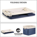 Bidtakay Fabric Storage Baskets with Handles for Organizing 16" x 11.8" x 11.8" Navy Blue Baskets [2-Pack] Shelf Baskets Large Canvas Collapsible Bins for Closet (White&Blue) by TinyTreasures Baby Boutique