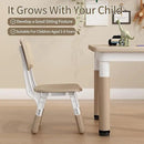 Kid Table and Chairs, Height Adjustable Childrens Table and Chair Set, Kids Tables for Age 2-8, Graffiti Desktop, Table for Kids with 4 Seats, Small Kids Table, Max 300lbs by CozyNest Decor